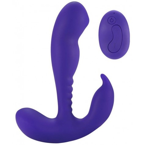 Фиолетовый стимулятор простаты Remote Control Prostate Stimulator with Rolling Ball - 13,3 см.